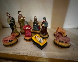 Limoges style boxes Nativity set