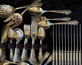 Large sterling Reed and Barton flatware service Renasiance pattern