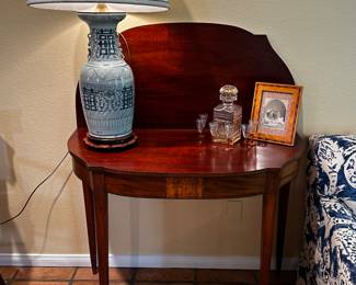 Antique  Mahogany Adams style game table with inlay 