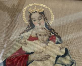 Petti point  madonna and child framed 