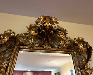Magnificent  Antique Italian rococo gilt mirror.   Another showstopper!