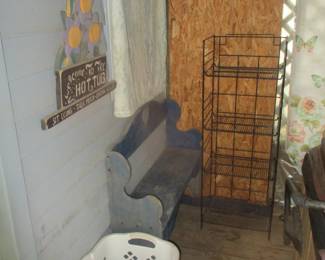 Bench and metal rack