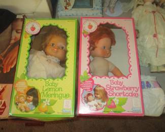Baby strawberry shortcake, baby lemon meringue doll, vintage doll in box