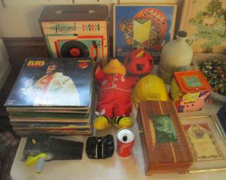 Records and vintage toys