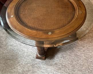 Nice round coffee table with matching end tables