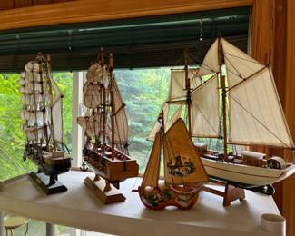 Several model ships