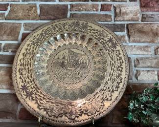 Large brass platter