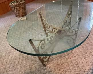 Solid glass top table. The glass is very thick