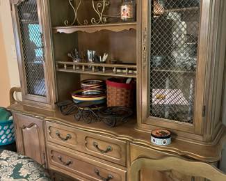 Solid cabinet with matching table and chairs