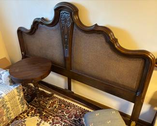 Headboard, antique drum table