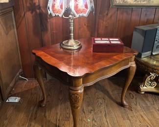 Nice side table, touch lamp