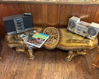 Vintage table, stereo systems