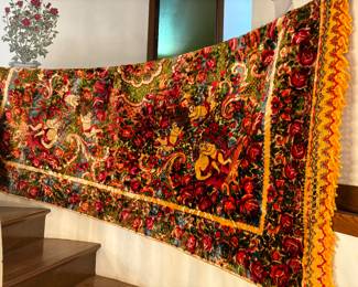 STUNNING antique hand made blanket. Owners grandmother had it on her bed when she immigrated in the 1940s