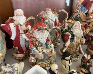 Fitz and Floyd Santa pitchers 