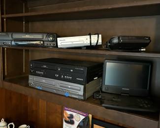 Portable dvd, vcr/dvd combo, vhs 