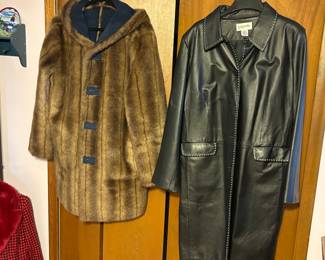 Fur coat, leather coat 