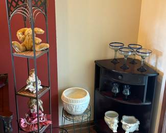 Corner shelves, cabinets, flower pots