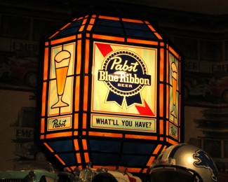Pabst stained glass style beer sign