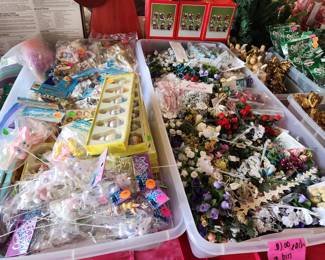 Easter Decor and Tub of Small Roses