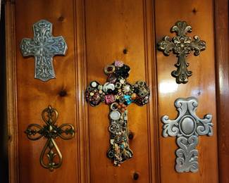 Wall Crosses - The one in middle she made!