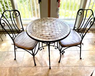 Tile patio table set