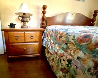 Double bed, side table