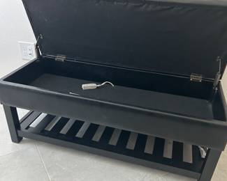 Black Upholstered Bench, interior Light