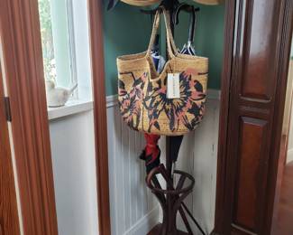 HALL TREE, HATS & TOTE