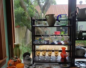 GLASSWARE AND SERVING PLATTERS