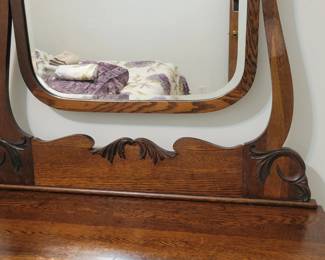 ANTIQUE DRESSER AND MIRROR $100