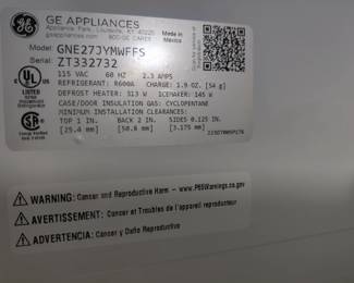 GE GNE27JYMFS 36" French Door Refrigerator with 27 cu. ft. Total Capacity Energy Star LED Lighting Internal Water Dispenser Spill-Proof Shelves in Fingerprint Resistant Stainless Steel New $1,400 to $1,700 our price $500. ice maker in lower half