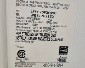 Frigidaire Upright Freezer $225.00