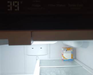 GE GNE27JYMFS 36" French Door Refrigerator with 27 cu. ft. Total Capacity Energy Star LED Lighting Internal Water Dispenser Spill-Proof Shelves in Fingerprint Resistant Stainless Steel New $1,400 to $1,700 our price $500. ice maker in lower half