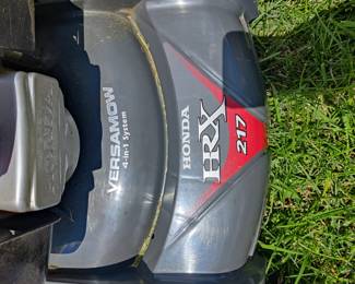 Honda HRX 217 self propelled lawn mower, self propelled, adjustable speed,  easy start mulcher & bagger-$150