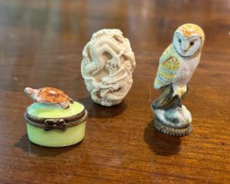 Peint Main Limoges miniature turtle box