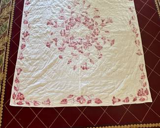 Queen size cross stitch hand-made quilt
