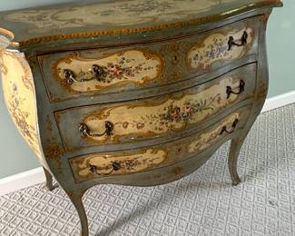 Venetian Painted Bombe Chest 