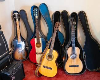 Guitars including a  vintage Buck Owens American , red, white & blue lacquer finish