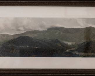 Vintage,hand-tinted photograph by the Thompson Bros. Jim and Robin Thompson were professional photographers based in Knoxville, Tennessee, in the early twentieth century. The brothers were pioneers in documenting the beauty of the Great Smoky Mountains in photographs in the 1910s and 1920s, which were used to help promote the creation of the Great Smoky Mountains National Park. 