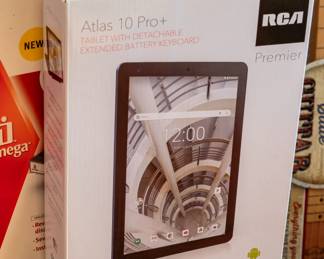 New in box and never opened, RCA Atlas 10 Pro+ Android Tablet/2-in-1 with Detachable Keyboard.