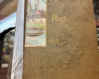 Postcard Album 69 cards 3 leather 1900-1930's