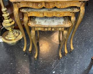 Italian Made Gold Florentine Nesting Tables