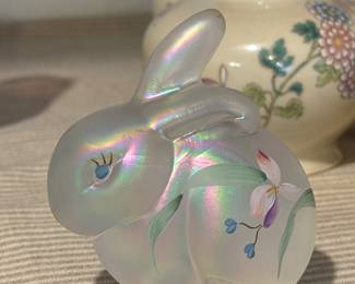Fenton Hand Painted Rabit