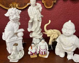 Chinese and Japanese white figurines