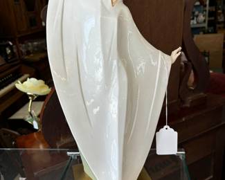 Art Deco Lady 18" Beautiful on brass tand.