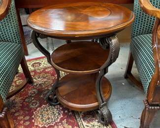Another great Wood 3 tier table and Iron Table