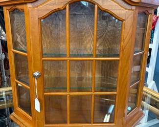 Nice Oak Table or wall Curio Cabinet