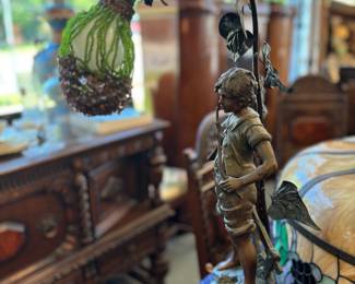 Badinage Par Aug Moreau Lamp Early 1900's - Stamped signed 