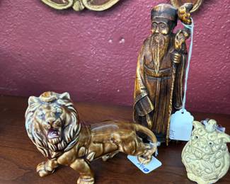 Foo Dog Bell, Ceramic Lion and Figman