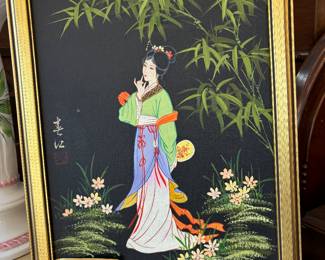 Oil on Canvas - Museum Quality. Japanese Geisha Girl (2) Signed